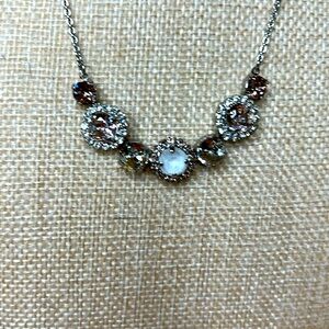 Sorrelli Brown and Clear Crystal Station Necklace